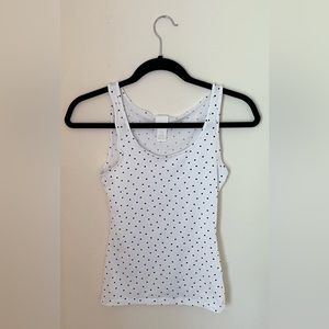 H&M Tank Top Size XS White with Black Polka Dots VGUC